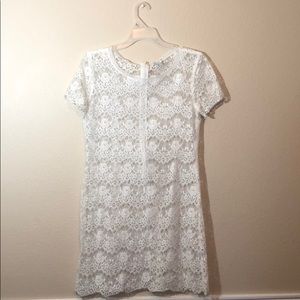 Transparent lace mini dress